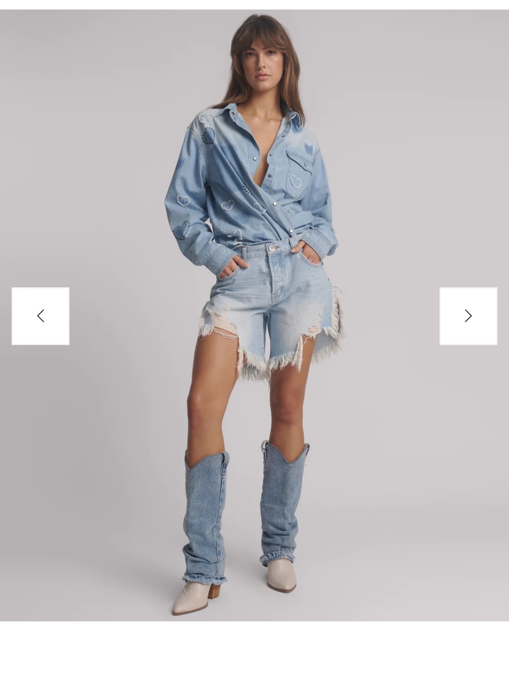 One Teaspoon Light Blue Distressed Denim Cutoff Shorts